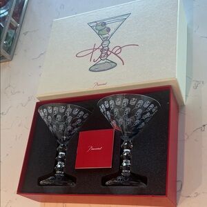 Baccarat Crystal Martini Glass Set with Box